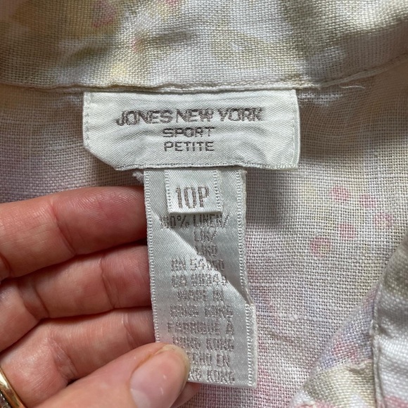 100% linen pastel floral sleeveless top 90s floral - Picture 5 of 5